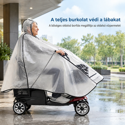 🌧️ Mobilitási segédeszköz esővédő – Teljes lefedettségű, vízálló PVC-tető