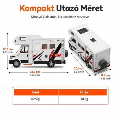 😍 Interaktív játék lakóautó kempingjáték készlet hang- és fényeffektusokkal, babával és kempingkiegészítőkkel gyerekeknek