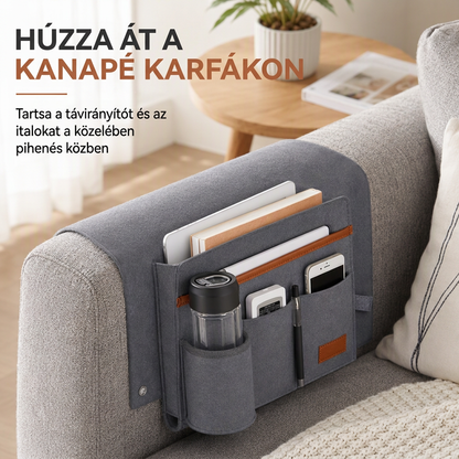 🛏️✨ Minimalista nemez ágy melletti rendszerező táska: Minden kéznél, tiszta éjszaka 📱📚