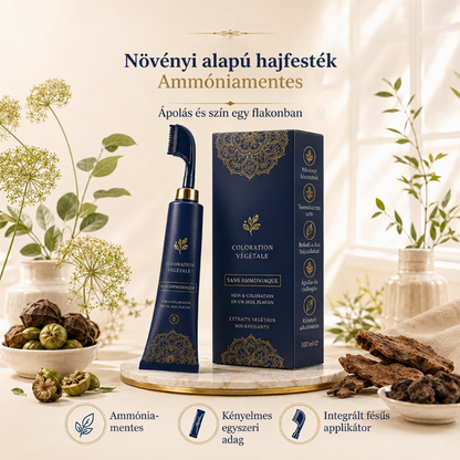 🌿 Növényi alapú fésűs hajfesték – 95%-os ősz hajtakarás, ammóniamentes