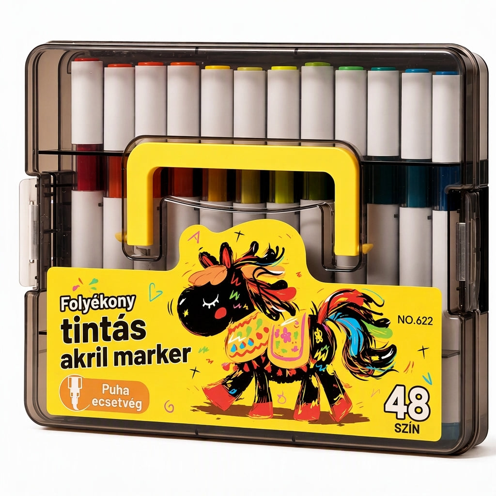 💦 Mosható folyékony akril marker puha ecsetvéggel – Színes alkotás könnyedén, egyszerű tisztítással✨