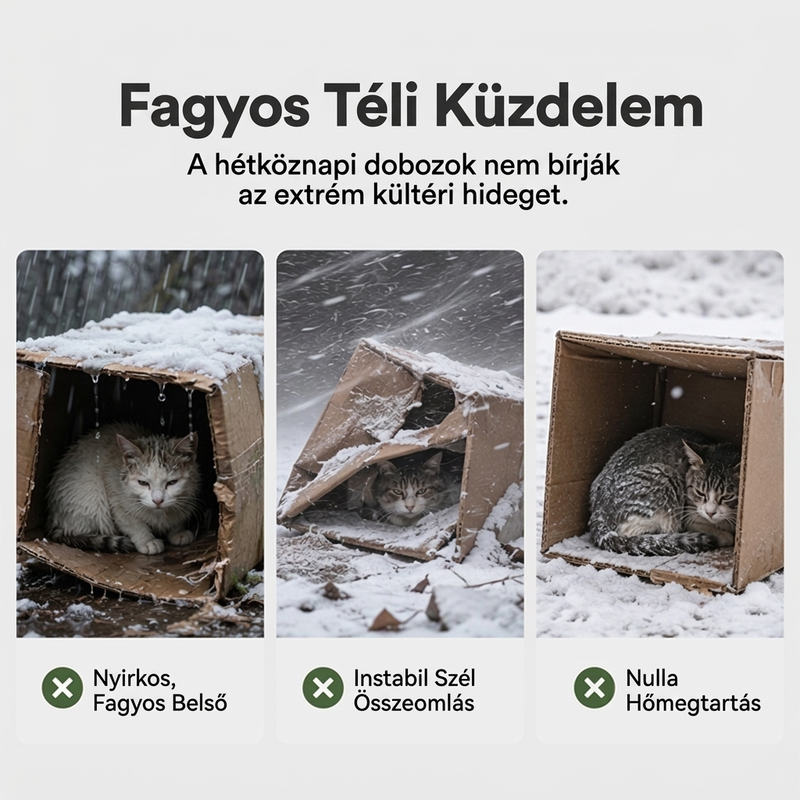 🏕️ Prémium kültéri ház kóbor macskák számára