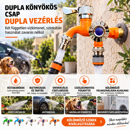 🚿 Dupla vezérlésű hosszabbítható csap – hőálló, fagytűrő, robbanásbiztos. Tökéletes konyhához és fürdőszobához! ✨🔧
