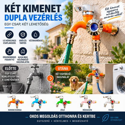 🚿 Dupla vezérlésű hosszabbítható csap – hőálló, fagytűrő, robbanásbiztos. Tökéletes konyhához és fürdőszobához! ✨🔧