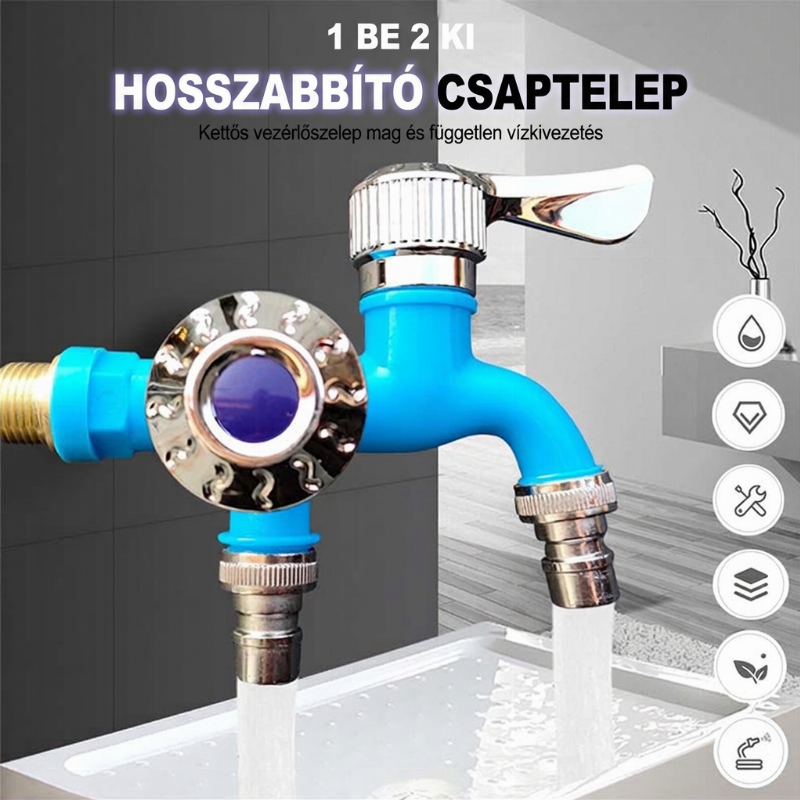 🚿 Dupla vezérlésű hosszabbítható csap – hőálló, fagytűrő, robbanásbiztos. Tökéletes konyhához és fürdőszobához! ✨🔧