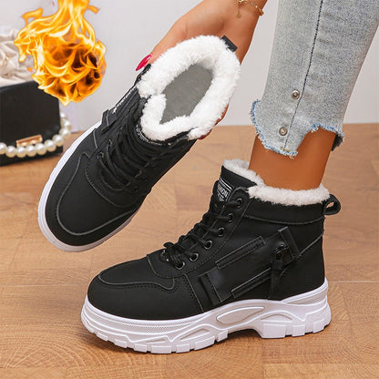 ❄️👢 Női téli meleg plüss bélésű bokacsizma – Kényelmes, melegen tart, divatos ✨