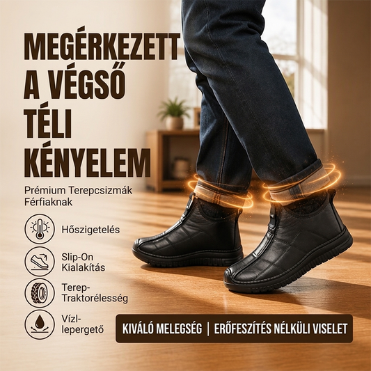 👟🌟 Férfi plüss bélésű csúszásmentes gyaloglócipő – Meleg, kényelmes, stabil 📦