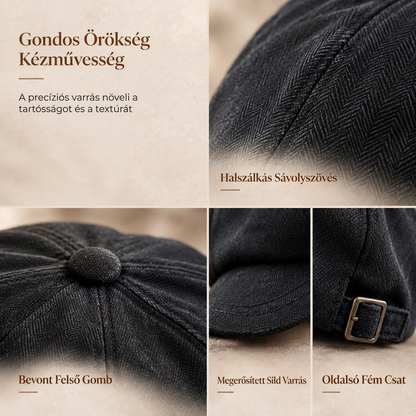 🎩 Brit stílusú nyolcszögletű beret – Vintage, uniszex, alkalmi ✨