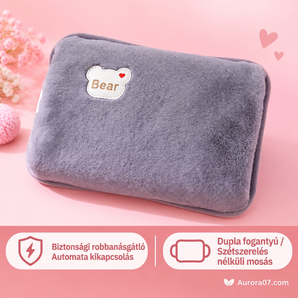🧊 Újratölthető fűtőzsák puha plüss borítással – téli kéz- és testmelegítő🧤❄️