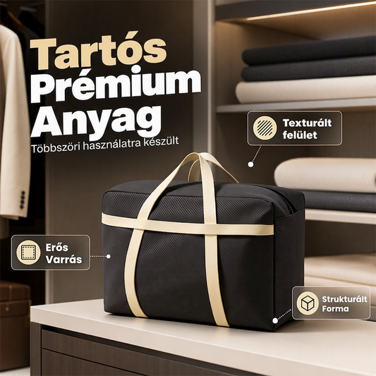 📦✨ Nagy űrtartalmú ruházati és ágynemű-tárolózsák – vízálló, kettős cipzárral