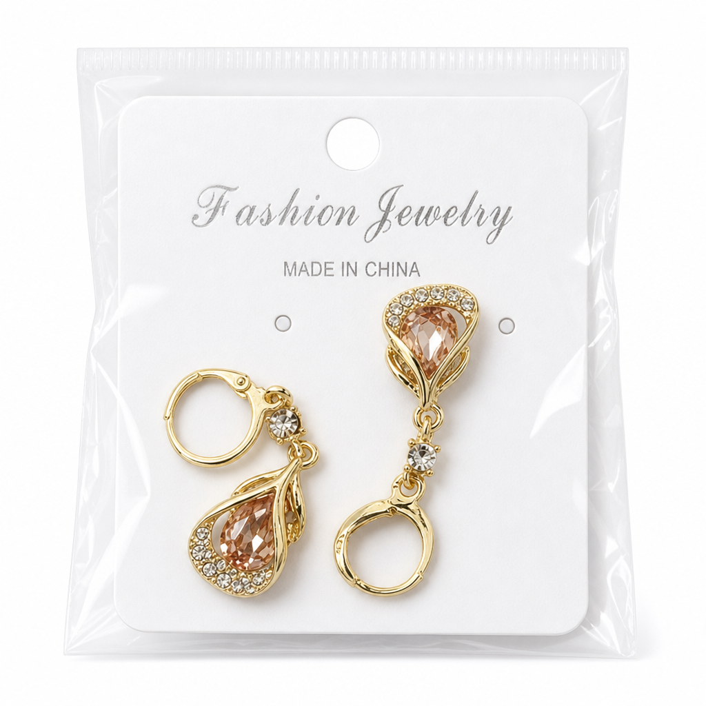 ⏳🔥IDŐKORLÁTOS 50%-OS KEDVEZMÉNY! ⏰🌈Elegáns, strasszos, csepp alakú fülbevalók💎