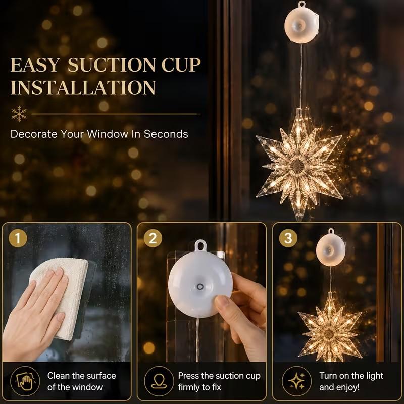🥳2026-os AKCIÓ 🎄✨DIY karácsonyi ablakra tapadó világítás – fúrás nélkül, nyom nélkül, elemről működik és újrafelhasználható. Számos ünnepi forma, meleg vagy színes fény! 🪟💚