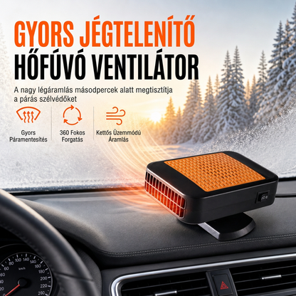 ❄️🚗 Hordozható 12V-os autó szélvédő jég- és páraleolvasztó ventilátor – Autófűtés és hűtőventilátor 🌀