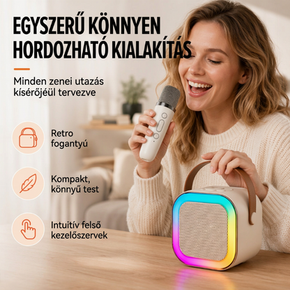 🎉 Gyermekek számára készült mini karaoke gép vezeték nélküli mikrofonokkal – zene, szórakozás és éneklés otthon 🎤✨
