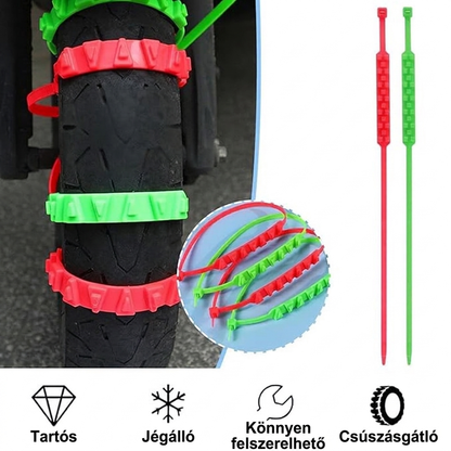 Univerzálisan állítható, csúszásgátló motorgumi láncok