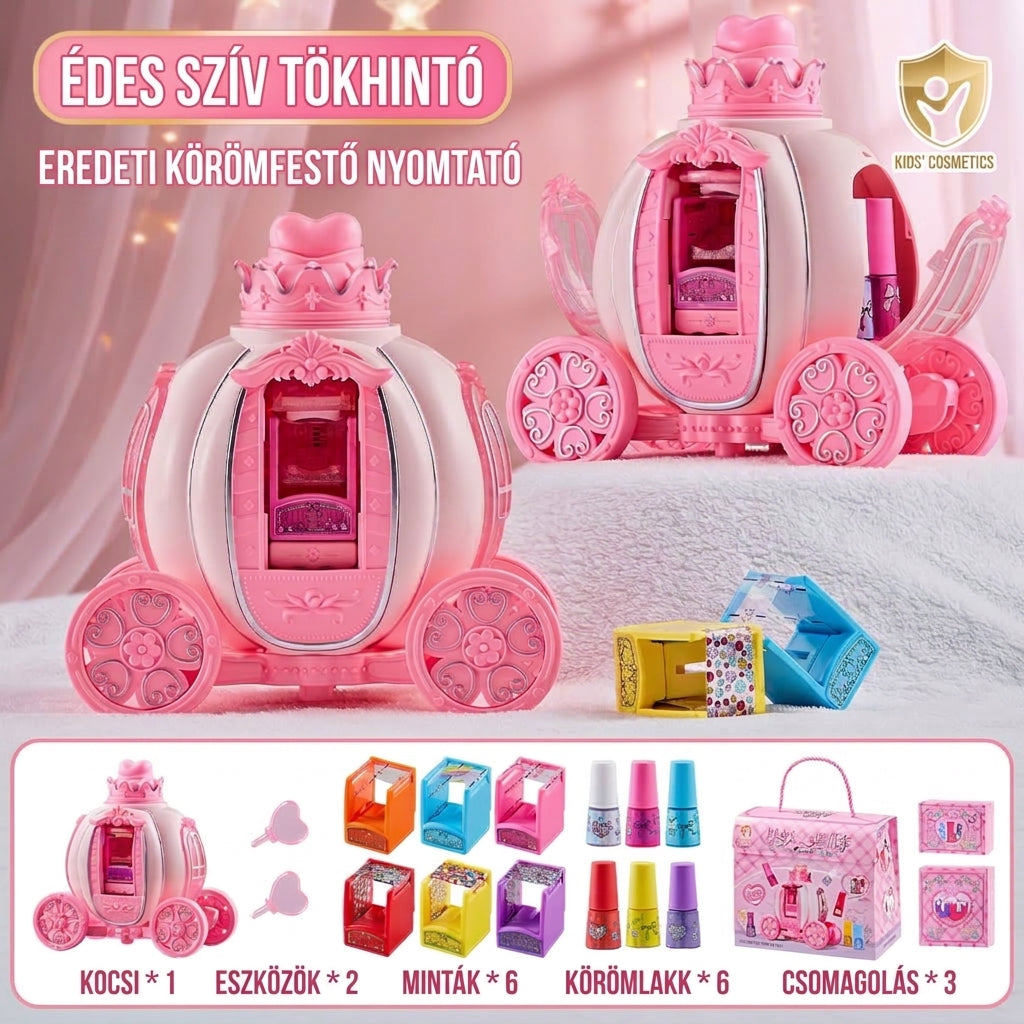 🎀 50% kedvezmény! Rózsaszín gyermek sminkes és körömdíszítő táska