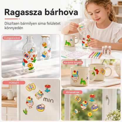 ✨ Készíts hámló ablakdíszeket pillanatok alatt! Sütés nélküli DIY zselés matrica szett 🎨