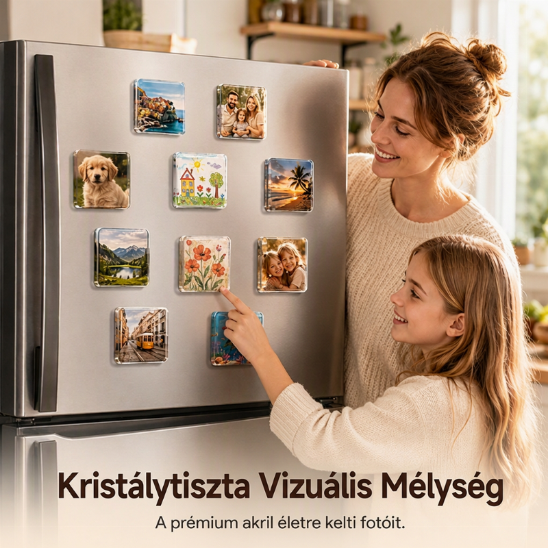 Átlátszó akril DIY hűtőmágnes készlet