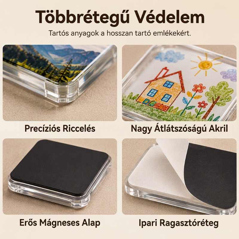 Átlátszó akril DIY hűtőmágnes készlet