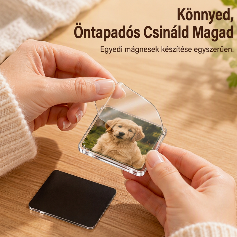 Átlátszó akril DIY hűtőmágnes készlet