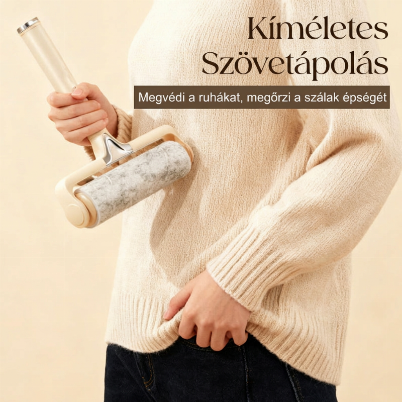 Távolítsa el a kisállatszőrt és a szöszöket azonnal! 10 cm széles, nyomot nem hagyó szöszeltávolító henger
